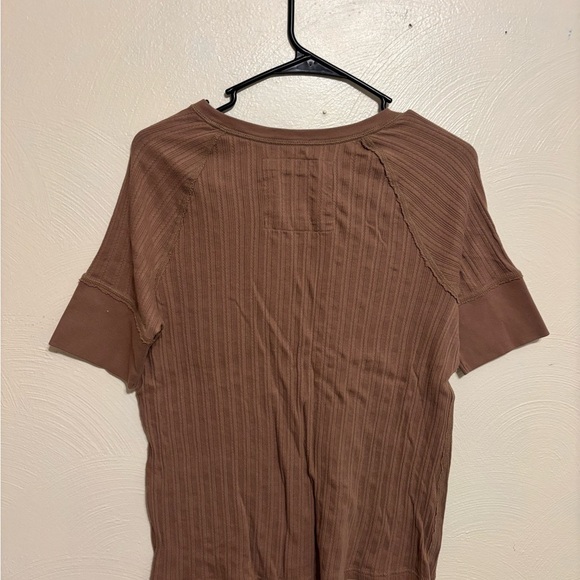Ruff Hewn Brown Ribbed Button-Down Top - Picture 7 of 7